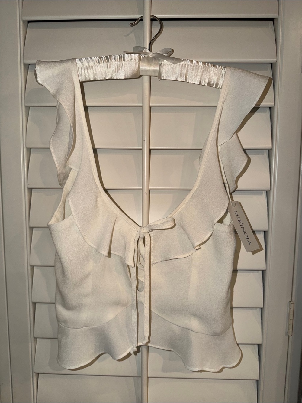 Flynn Skye Cream Ruffle Tie-Front Camisole